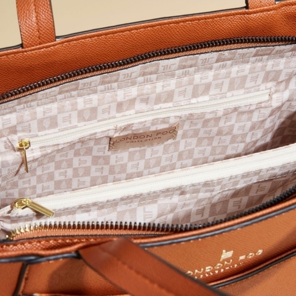 London Fog Caviar Satchel Cognac - Picture 5 of 6